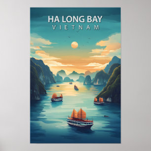 Beautiful Place Ha Long Bay Vietnam Travel Poster