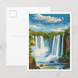 Beautiful Place Iguassu Falls Argentina Travel Postcard