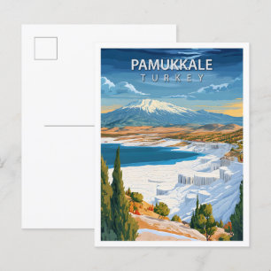 Beautiful Place Pamukkale Turkey Art Travel Postcard