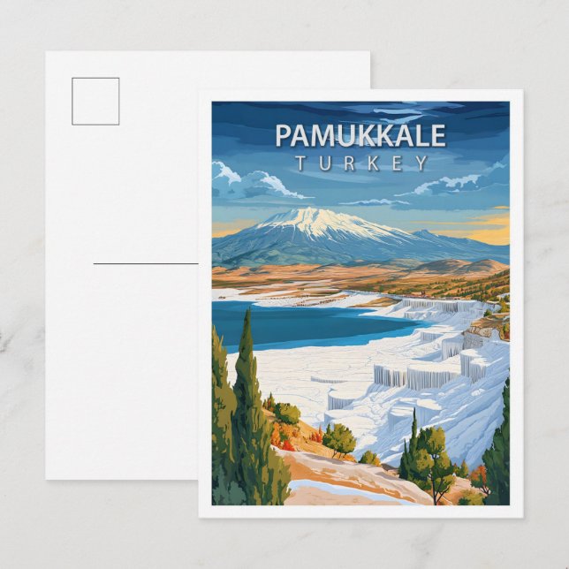 Beautiful Place Pamukkale Turkey Art Travel Postcard (Front/Back)