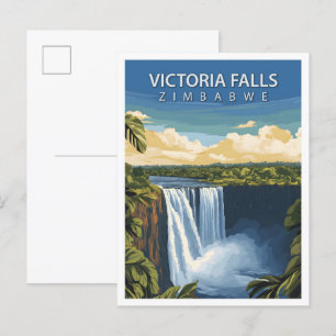 Beautiful Place Victoria Falls Zimbabwe Travel Postcard