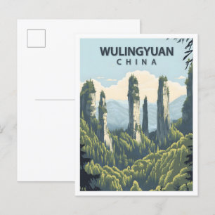 Beautiful Place Wulingyuan China Art Travel Postcard