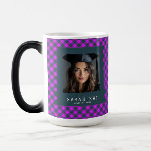 Beautiful Plaid Pattern Congrat Graduate Magic Mug