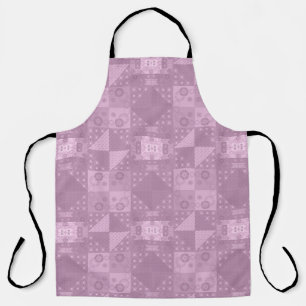 beautiful plain traditional lilac patchwork apron