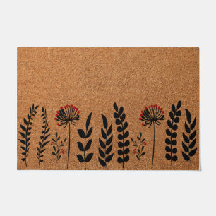Beautiful Plant Floral Mat, Simple Basic Welcome Doormat