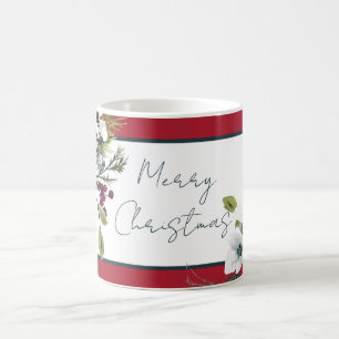 Beautiful poinsettia frame Christmas Holiday  Coffee Mug