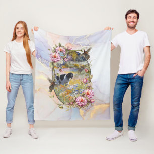 Beautiful pointer with pheasants fleece blanket