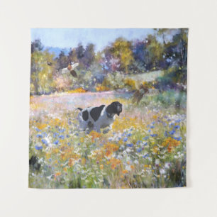 Beautiful pointer with pheasants tapestry