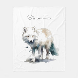 Beautiful polar fox customizable fleece blanket