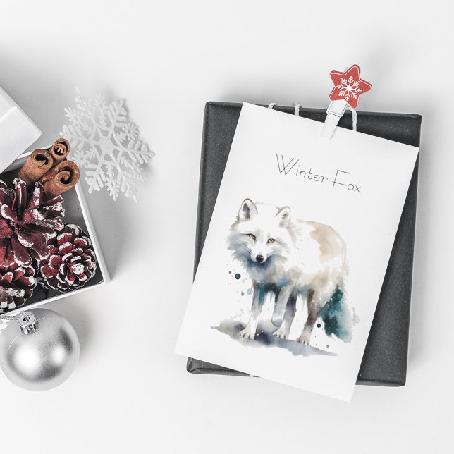 Beautiful polar fox customizable postcard (Creator Uploaded)