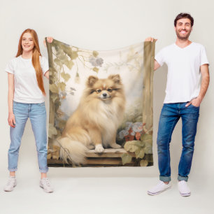 Beautiful Pomeranian Fleece Blanket