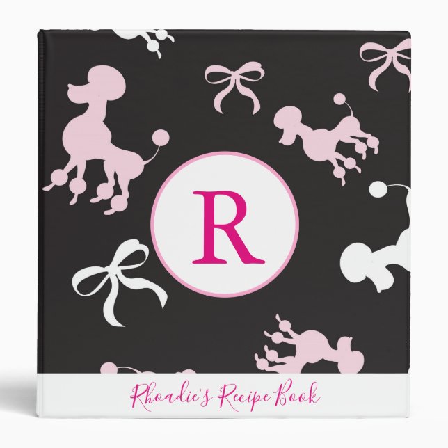 Beautiful Poodles Recipe Book Binder (Front)