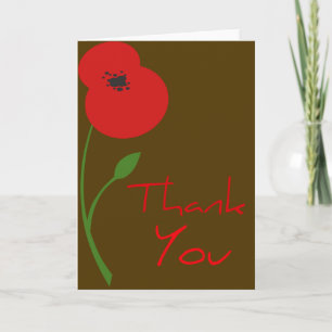 Beautiful Poppy Thank you Cards