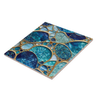 Beautiful Popular Ocean Blue Gold Collection Tile