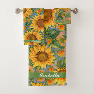 Beautiful Popular Sunflower Collection Bath Towel Set