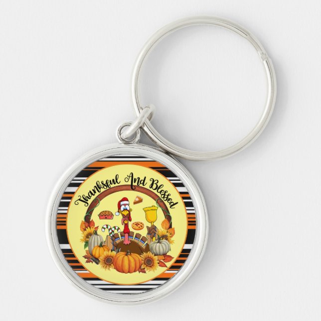Beautiful Popular Thanksgiving Autumn Collection Keychain (Front)