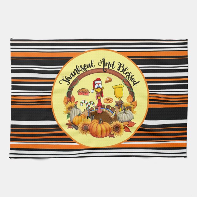Beautiful Popular Thanksgiving Autumn Collection Kitchen Towel (Horizontal)