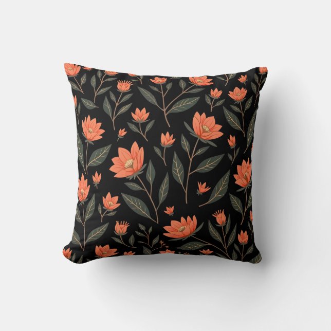 Beautiful Popular Vintage Floral Collection Throw Pillow (Front)