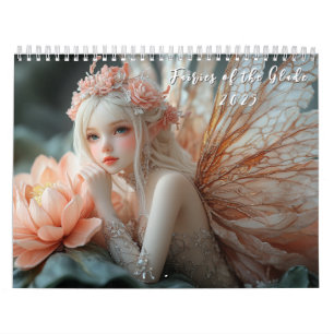 Beautiful Porcelain Fairies Glass Elegant  Calendar