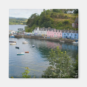 Beautiful port and sailboats with reflections in 2 magnet