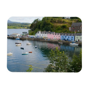 Beautiful port and sailboats with reflections in 2 magnet