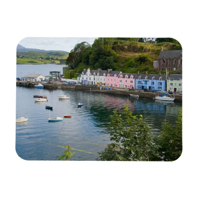 Beautiful port and sailboats with reflections in 2 magnet (Horizontal)