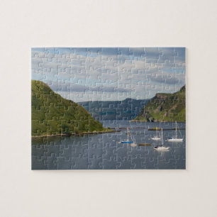 Beautiful port and sailboats with reflections in jigsaw puzzle
