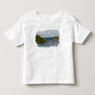 Beautiful port and sailboats with reflections in toddler t-shirt