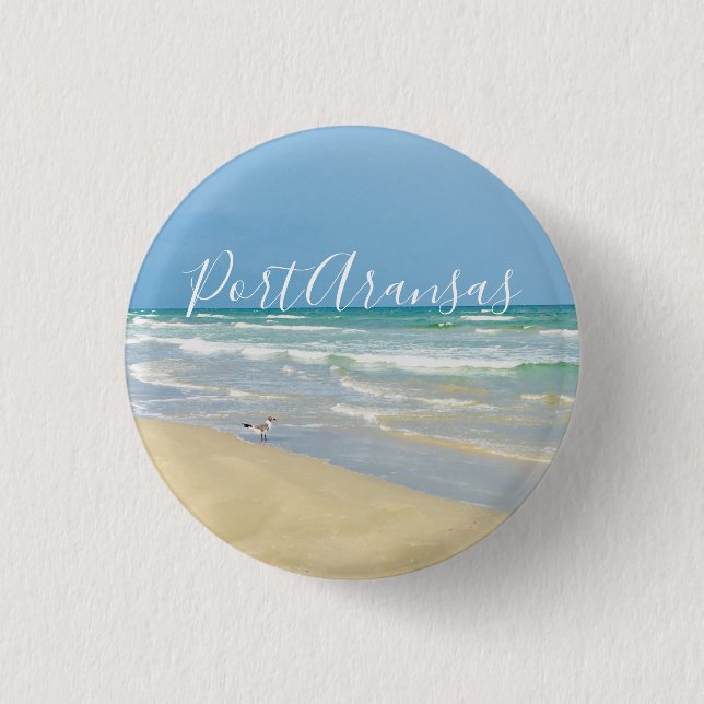 Beautiful Port Aransas Beach 1 Inch Round Button (Front)
