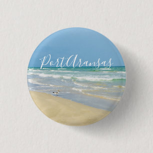 Beautiful Port Aransas Beach 1 Inch Round Button