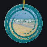 Beautiful Port Aransas Texas Beach Ceramic Ornament<br><div class="desc">Beautiful beach photography showing the serene beauty of the Port Aransas seashore. A pretty sandpiper stands at the edge of the lovely blue green waters in a cool swirl of ocean on a sunny day. Perfect seaside photograph to show people how this beautiful Texas beach town has been restored and...</div>