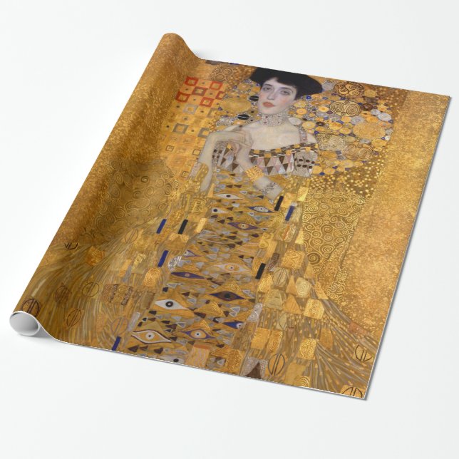 Beautiful portrait of a lady by Gustav Klimt,Deco Wrapping Paper (Unrolled)