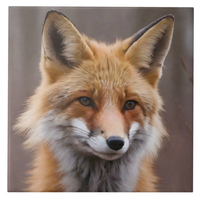 Beautiful Portrait of Red Fox in Wilderness 4a Tile (Front)