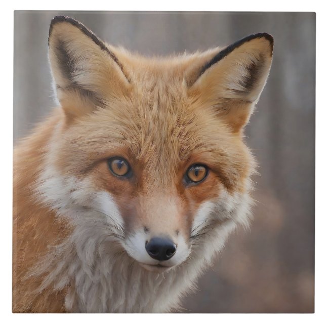 Beautiful Portrait of Red Fox in Wilderness  Tile (Front)