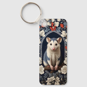 Beautiful Possum William Morris Inspired Floral Keychain