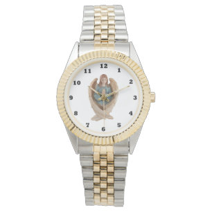 Beautiful Praying Angel two tone watch