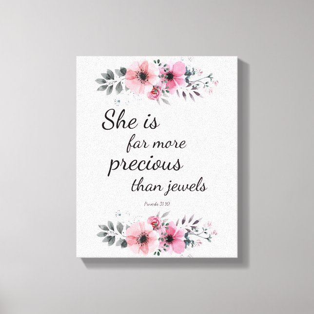 Beautiful Precious Scripture Bible Verse Inspired Canvas Print (Front)