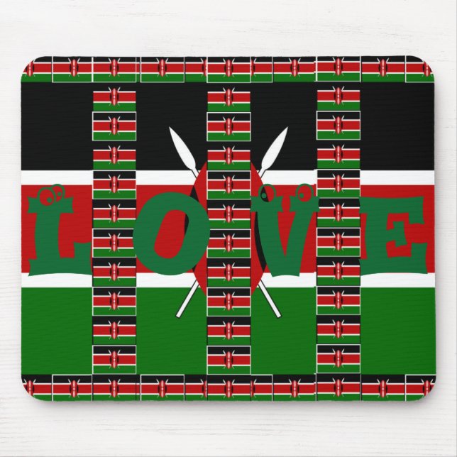 Beautiful Pretty Uniquely Black Red Green Mouse Pad (Front)
