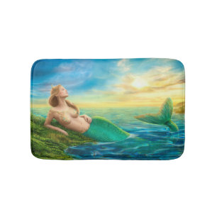 Beautiful princess- fantasy mermaid  Bath Mat