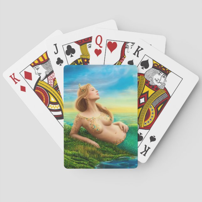 Beautiful princess- fantasy mermaid playing cards (Back)