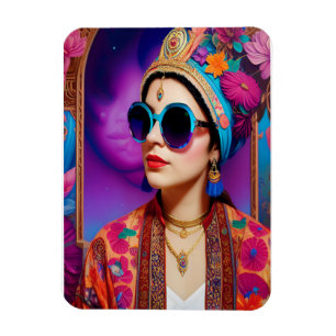 Beautiful princess with sunglasses magnet