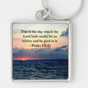 BEAUTIFUL PSALM 118:24 SUNRISE OVER THE OCEAN KEYCHAIN
