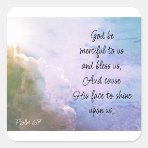 Beautiful Psalm 67 Blessing Upon Us Square Sticker