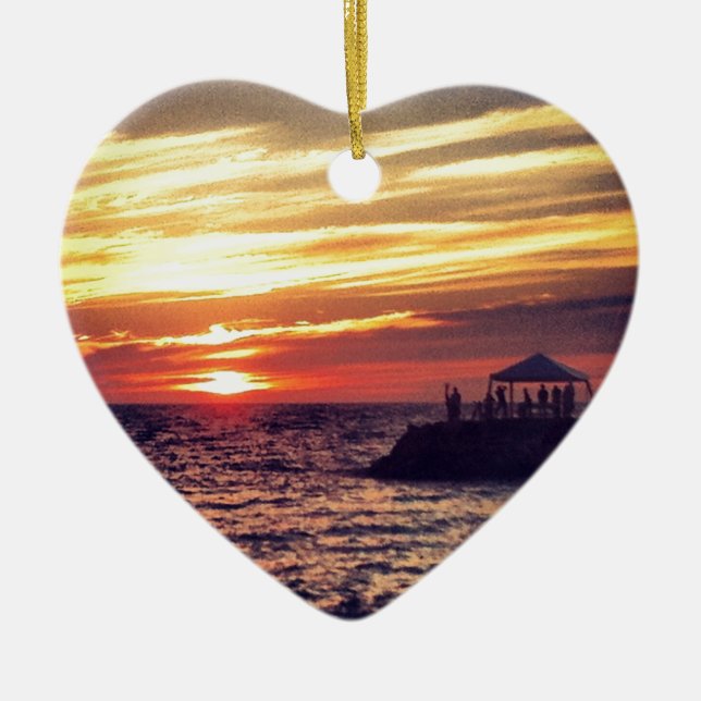 Beautiful Puerto Vallarta Sunset Ceramic Ornament (Front)