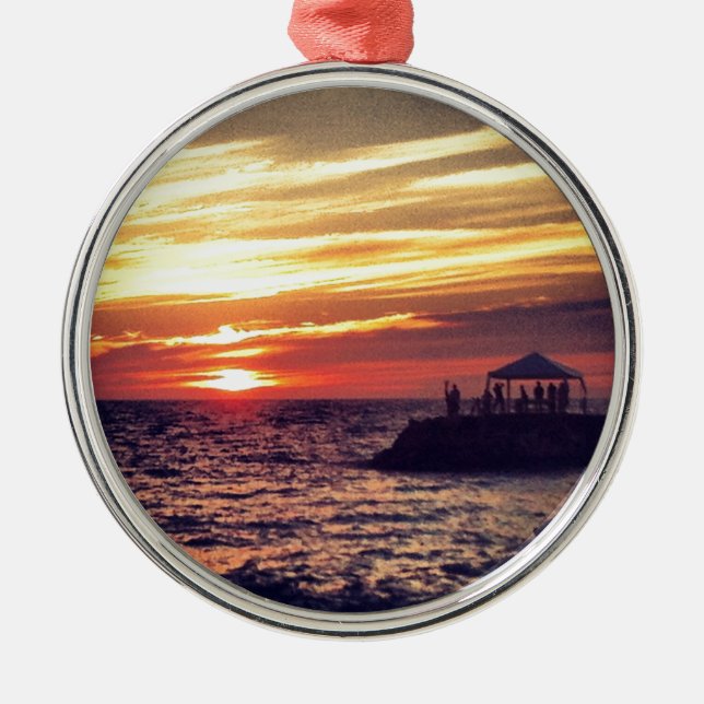 Beautiful Puerto Vallarta Sunset Metal Ornament (Front)