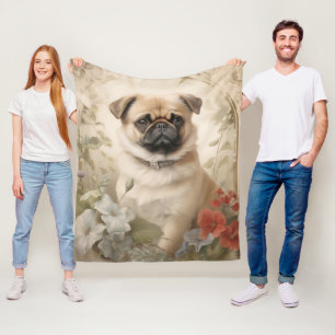 Beautiful Pug Fleece Blanket