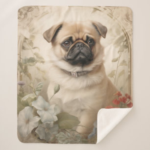 Beautiful Pug Sherpa Blanket
