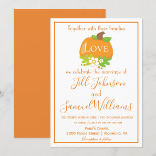 Beautiful Pumpkin for Fall Wedding Invitation