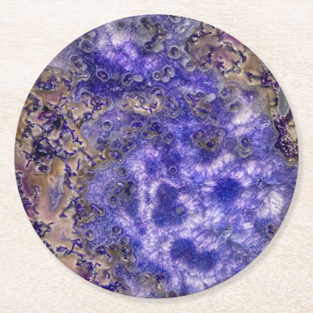 Beautiful Purple Agate Drinks Coasters (Front)