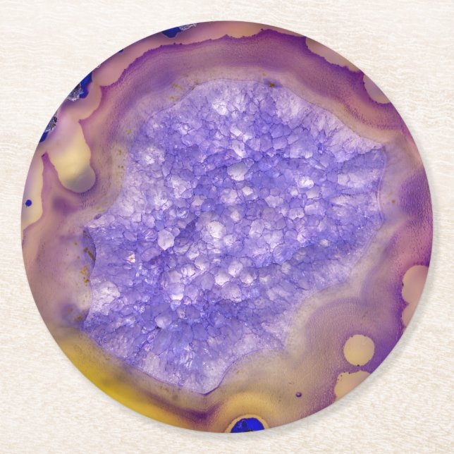 Beautiful Purple Agate Drinks Coasters (Front)